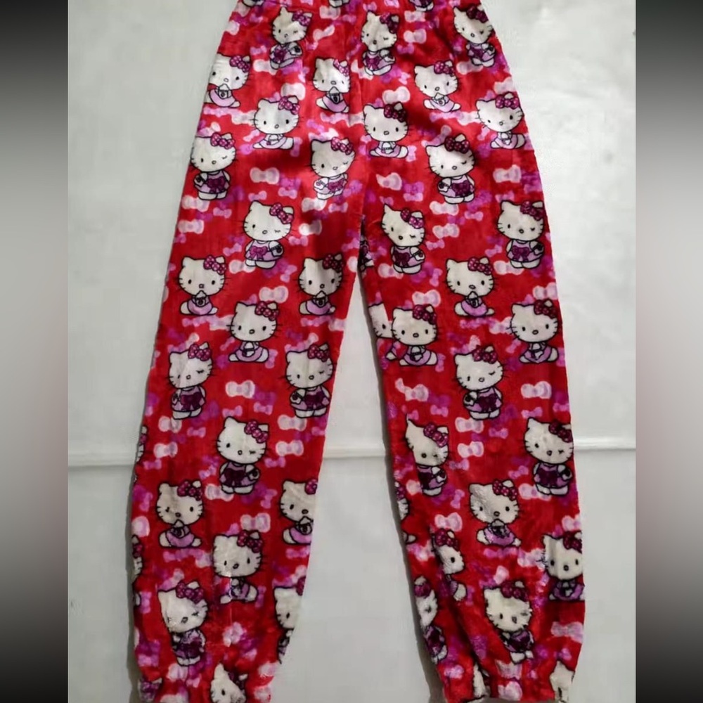 Custom Made Fullprint Hello Kitty fuzzy pants